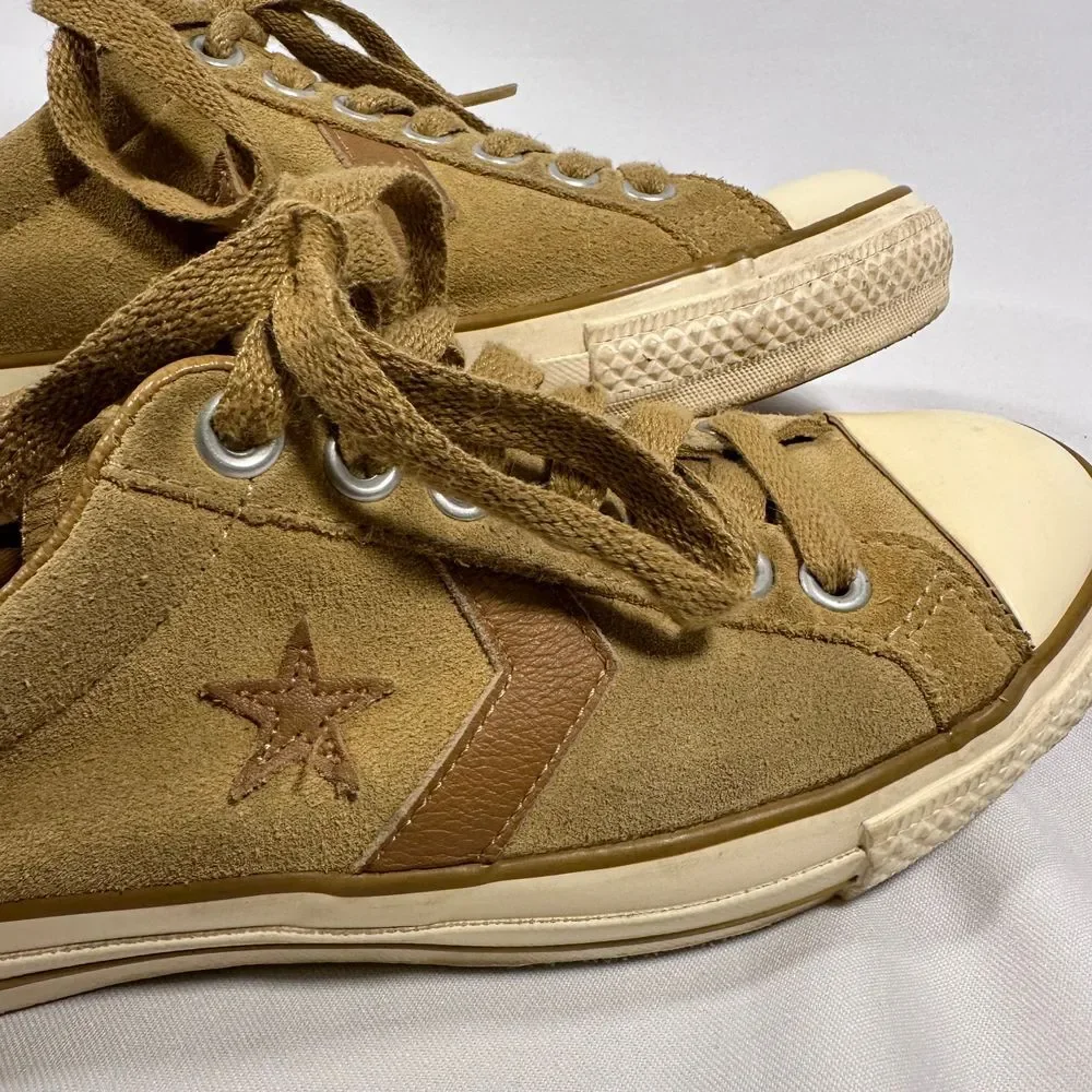 Converse One Star Mens 7.5 Womens 9.5 Tan Khaki‎ Suede White Leather Vintage